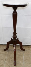 Mahogany Fern Stand with Marble Top
