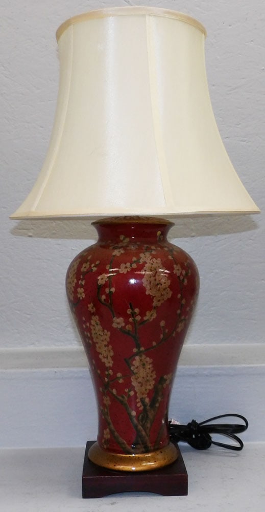 Painted Oriental Vase Made Into Lamp (1 of 3)