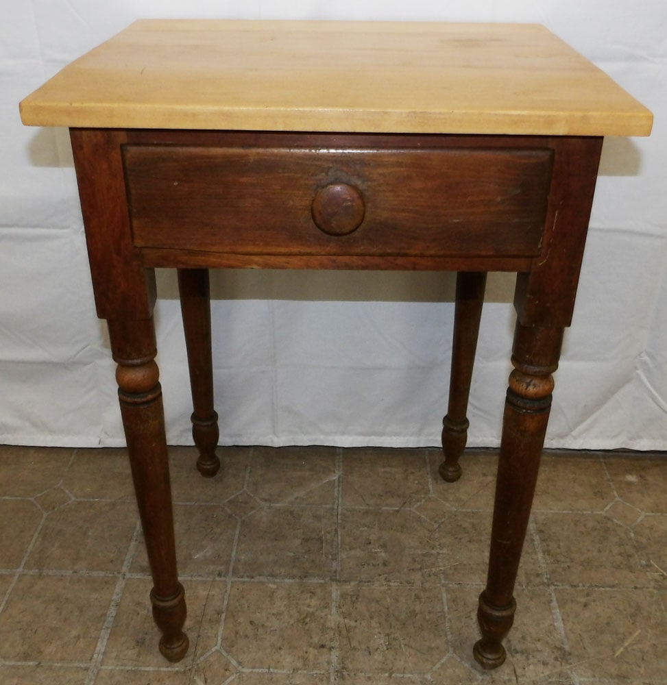 19th Century Maple One Drawer Stand (1 of 5)