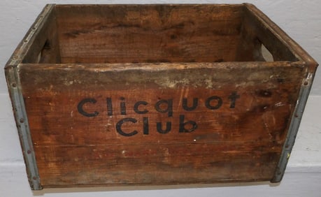 Antique Pine & Metal Bound Advertising Box