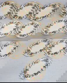 Ten Lenox Porcelain Dessert Plates, "Holiday Tartan"