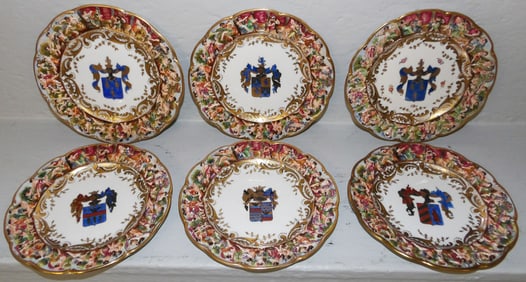 Six Capodimonte Porcelain Plates