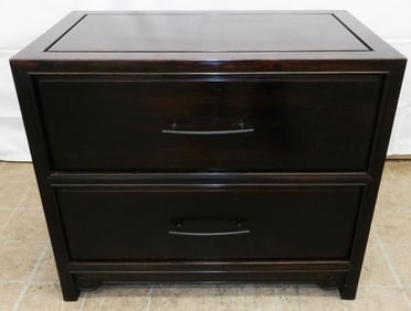 Oriental Teak Wood Two Drawer Night Stand