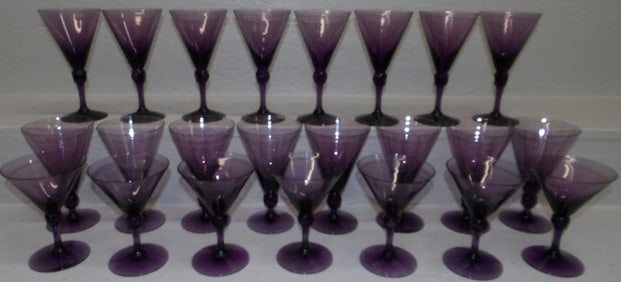 Lot of Purple Amethyst Fostoria HFM Stemware