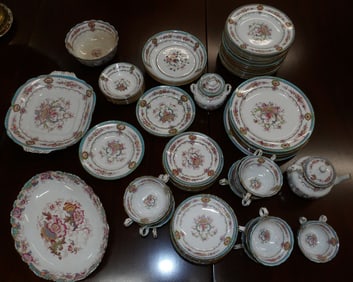 Lot of 77 Pieces Antique English Cauldon China