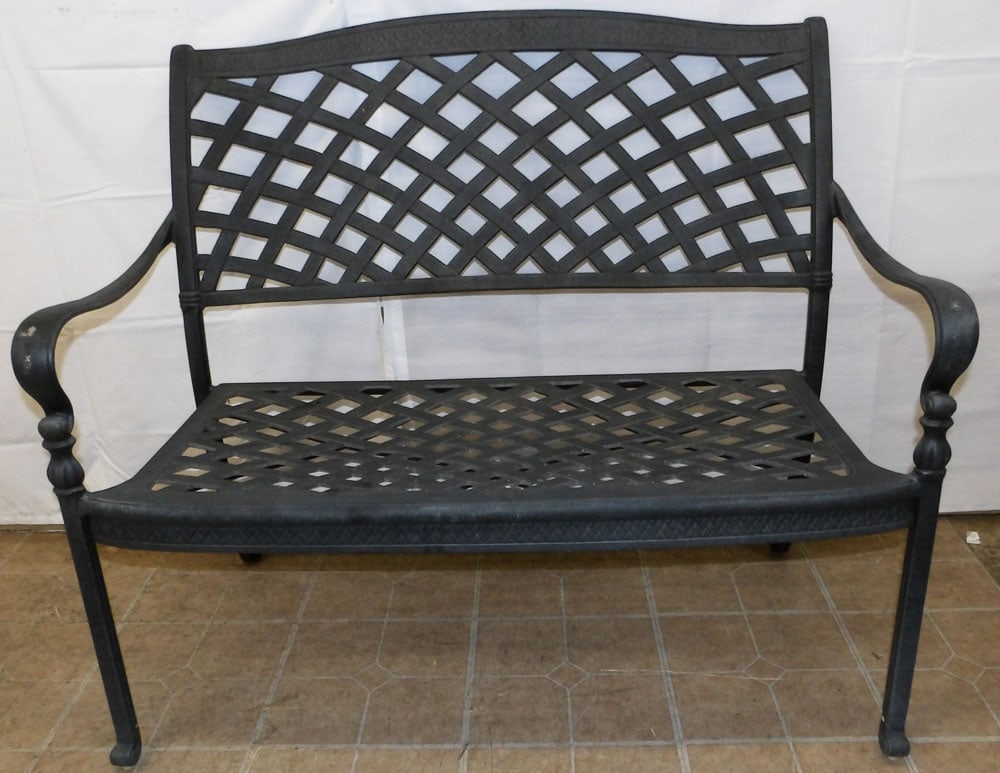 Painted Cast Aluminum Outdoor Bench (1 of 5)