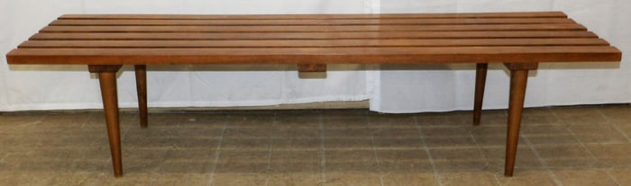 Mid Century Modern Slatted Bench