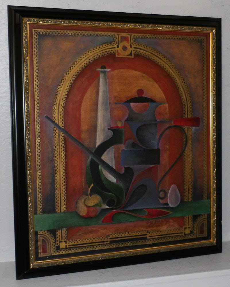 Framed Oil on Canvas of Mid Century Still Life (1 of 6)