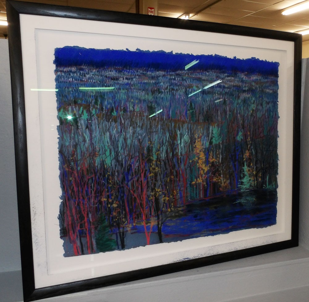 Framed Pastel Purple Rushes by Dorothy Fagan: Framed Pastel Purple Rushes by Dorothy Fagan . 42 1/2" X 50 1/2" ALL DESCRIPTIONS AND ANY CONDITION STATEMENT GIVEN BY LANGSTON AUCTION GALLERY ARE STRICTLY OPINIONS AND LANGSTON'S SHALL HAVE NO RESPO