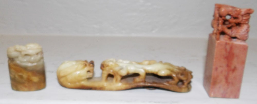 Three Chinese Carved Stone Items (1 of 5)