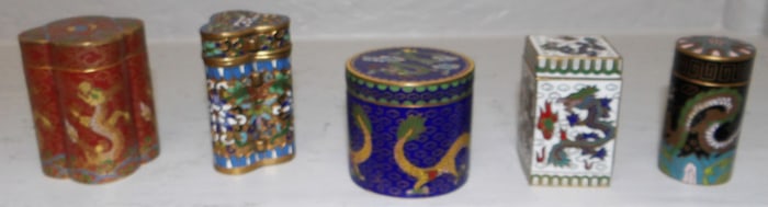 Lot Five Oriental Cloisonné Boxes