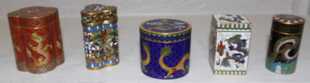 Lot Five Oriental Cloisonné Boxes (1 of 4)