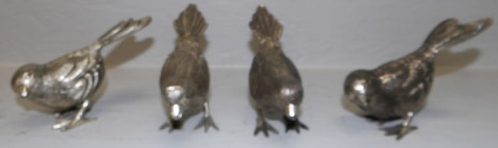 Lot Four Silver Plate Bird Figures