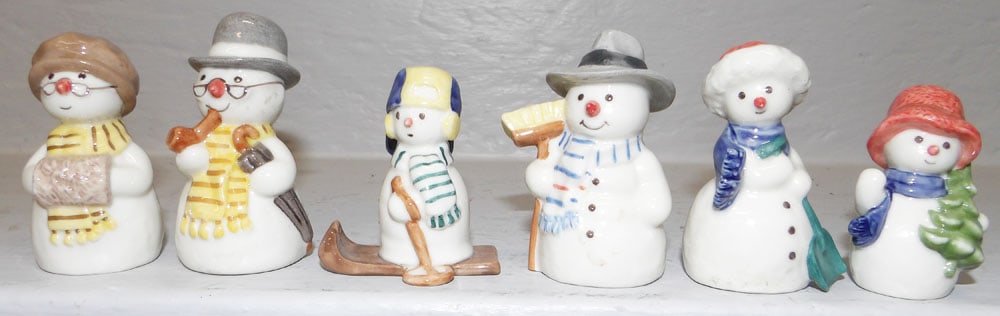 Lot Six Royal Copenhagen Porcelain Snow Man Figures (1 of 4)