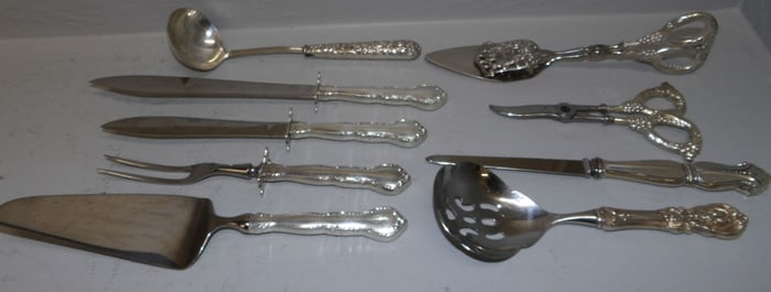 Lot Nine Sterling Handle Serving Items