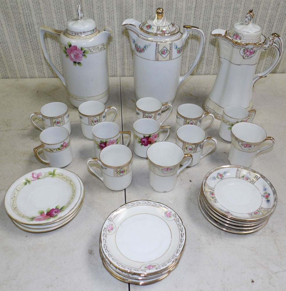 Lot Hand Painted Porcelain Chocolate Sets - Nippon (1 of 6)