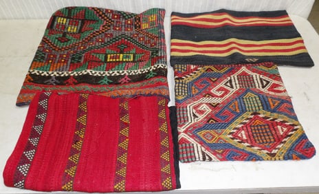 Lot Hand Made Rug Pillow Bags