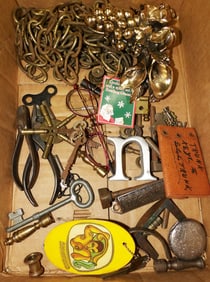 Lot Antique Keys and Metal Items