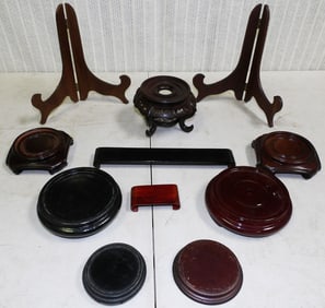 Lot Oriental Teak Wood Stands