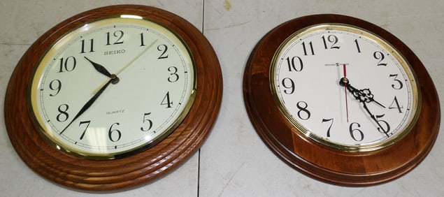 Two Wall Clocks Seiko & Howard Miller