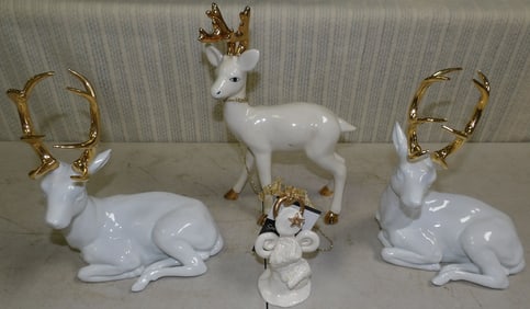 Lot Porcelain Deer