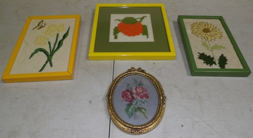 Lot Framed Needleworks
