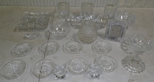 Lot Glass Items - Cut Glass Bowl
