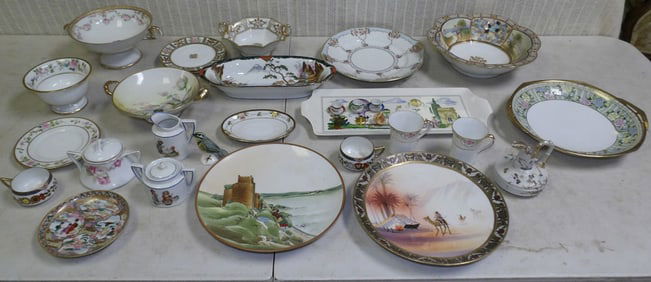 Lot Hand Painted Porcelain Items - Some Nippon