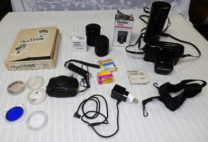 Lot Vintage Cameras & Optic Visor