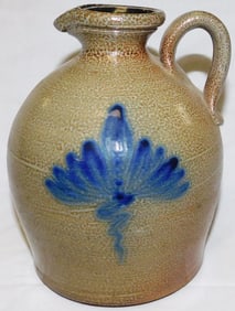 Rowe Pottery Blue Decorated Whiskey Jug (2005)