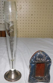 Sterling Weighted Bud Vase & Sterling Picture Frame