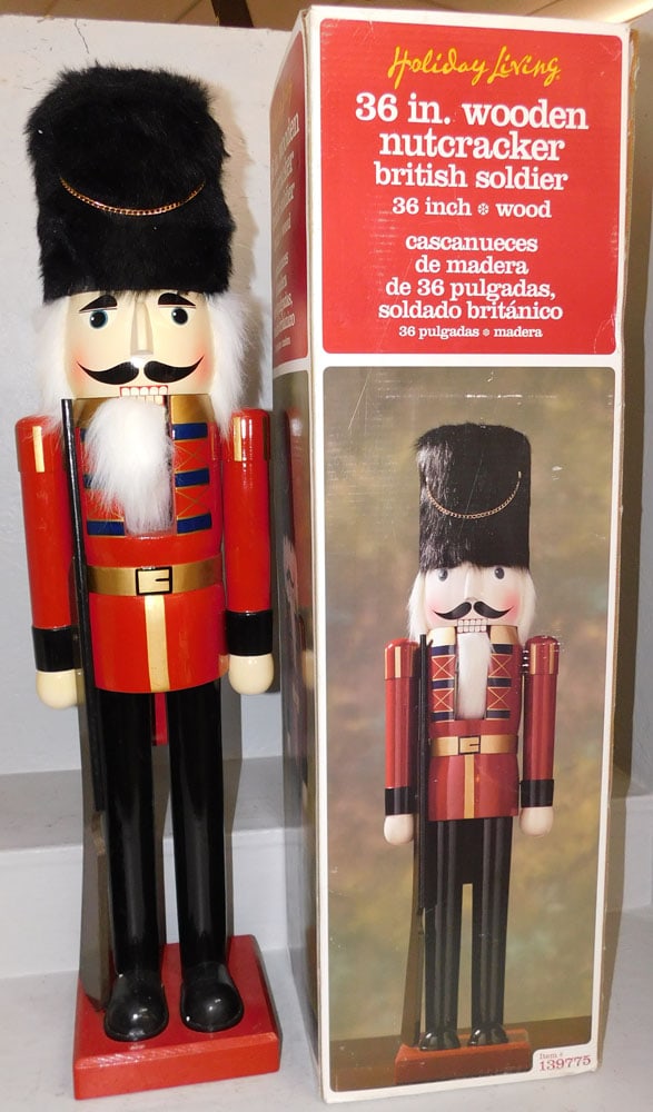 36" Painted Wood British Soldier Nutcracker In Original Box (1 of 3)