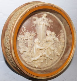 Vintage Incolay Stone High Relief in Shadow Box Frame