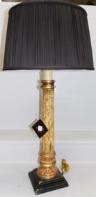 Painted Reeded Column Decorative Lamp