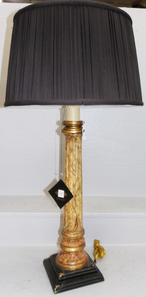Painted Reeded Column Decorative Lamp (1 of 3)