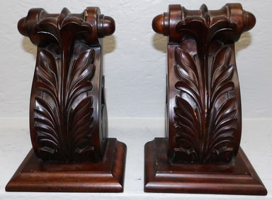 Pair Carved Mahogany Wall Brackets