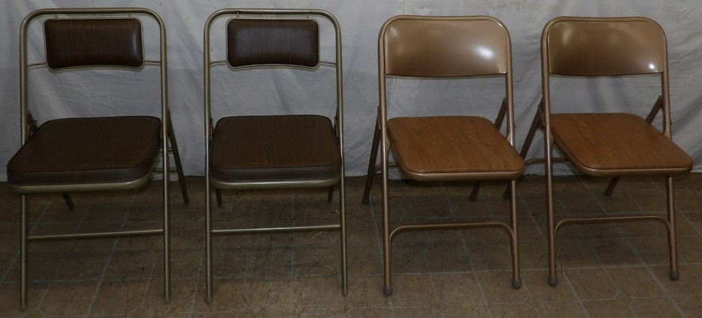 Lot Four Vintage Metal Folding Chairs (1 of 5)