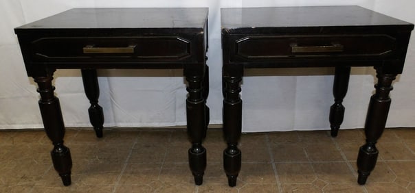 Pair Painted Wood End Tables
