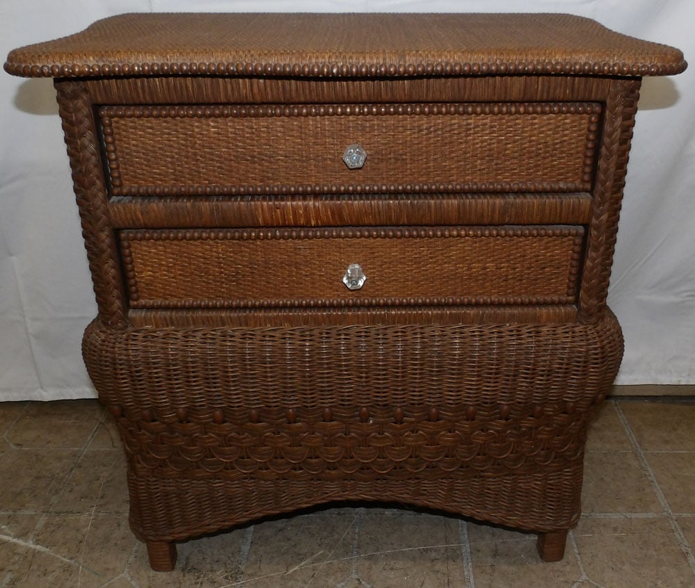 Wicker Two Drawer Night Stand (1 of 6)