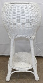 Painted Wicker Plant Stand