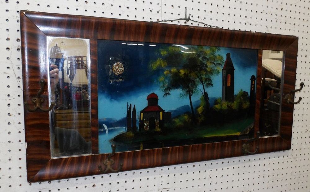 Reverse Painted Hanging Coat Rack (1 of 4)