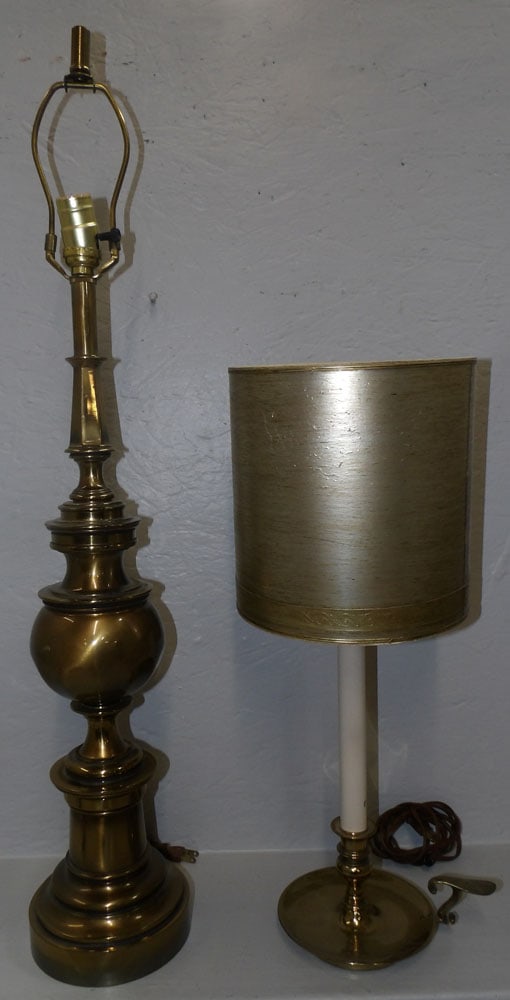 Brass Candlestick Lamp & Gilded Metal Lamp (1 of 7)