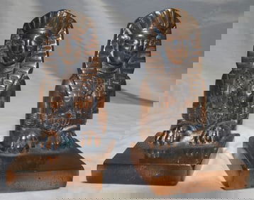 Pair Copper Finish Cast Iron Bookends