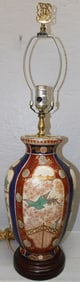 Imari Style Porcelain Vase Made Into Lamp
