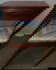 Vintage Singer Sewing Machine In Case With Bench