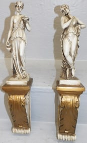 Pair Painted Ceramic Wall Hangings