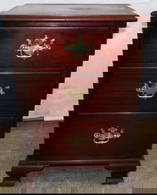 Mahogany Three Drawer Night Stand By Morganton