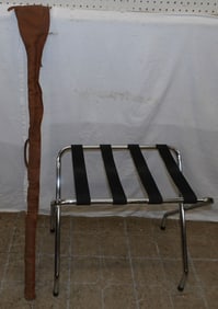 Chrome Luggage Rack & Vintage Boot Jack