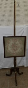 Mahogany Framed Tapestry Fire Screen