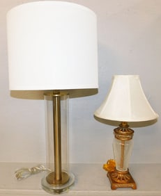 Two Modern Glass Lamps
